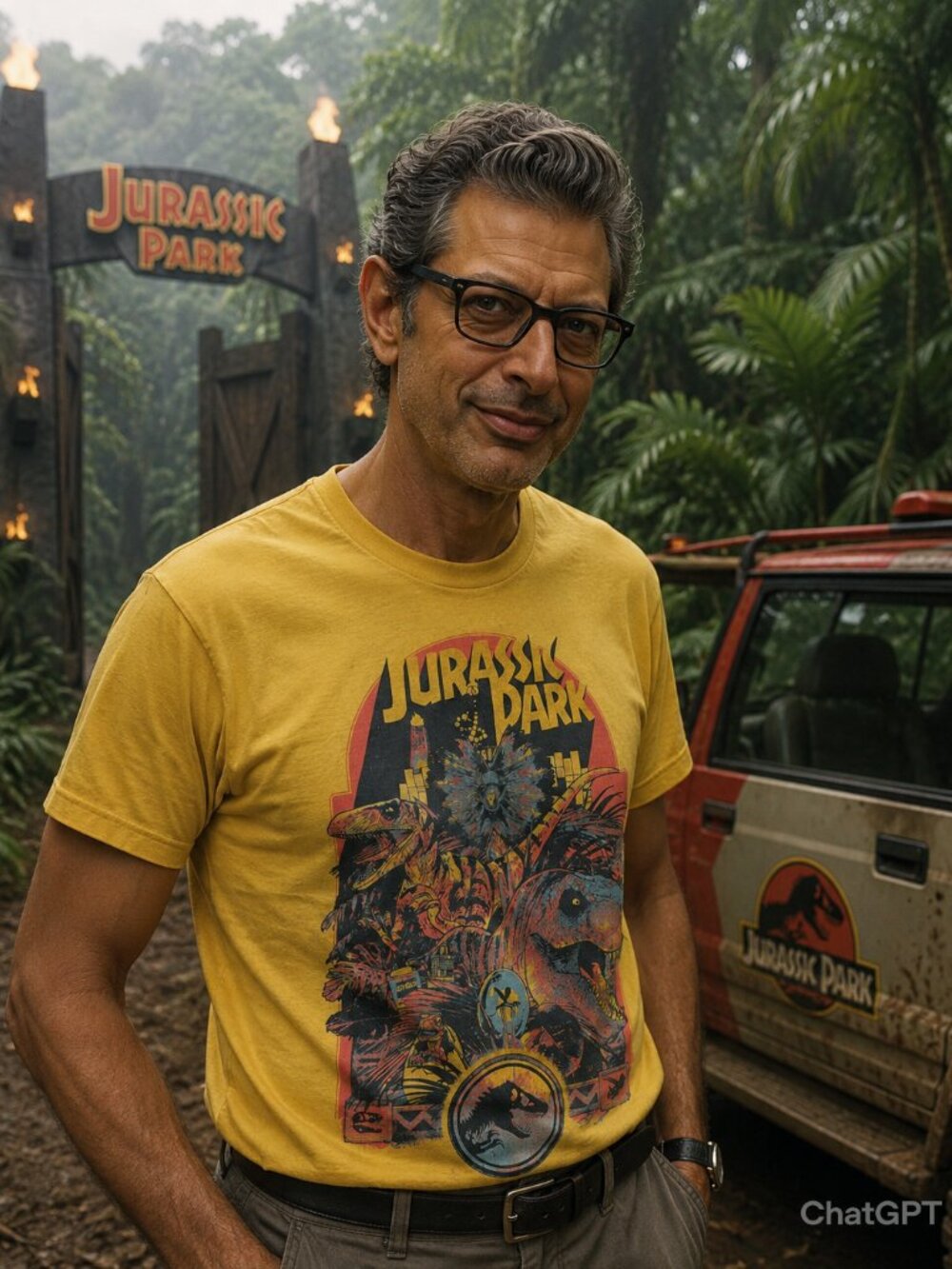 Jurassic Park T-Shirt - Yellow - Size L